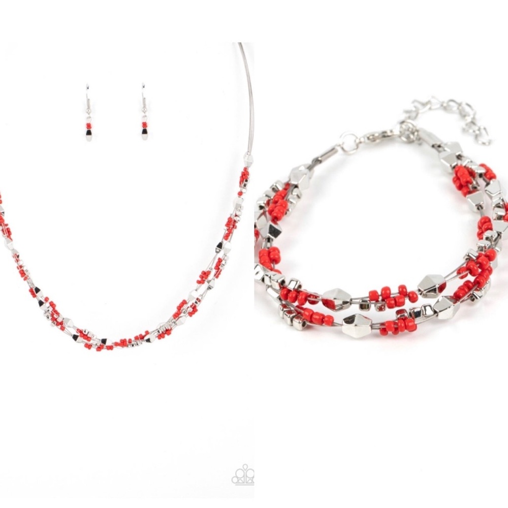 P02 Ted Stone bead jewelry pair